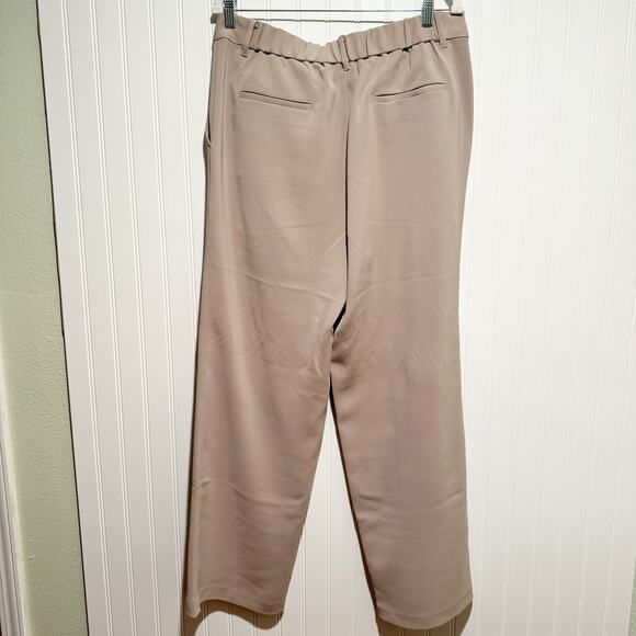 Quince Stretch Crepe Pleated Wide Leg Pants Morel Gray NEW Size 14 - Picture 7 of 9